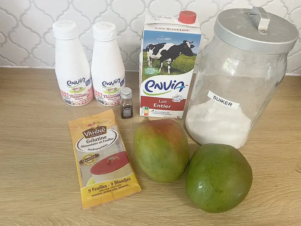Panna cotta à la mangue ingrédients