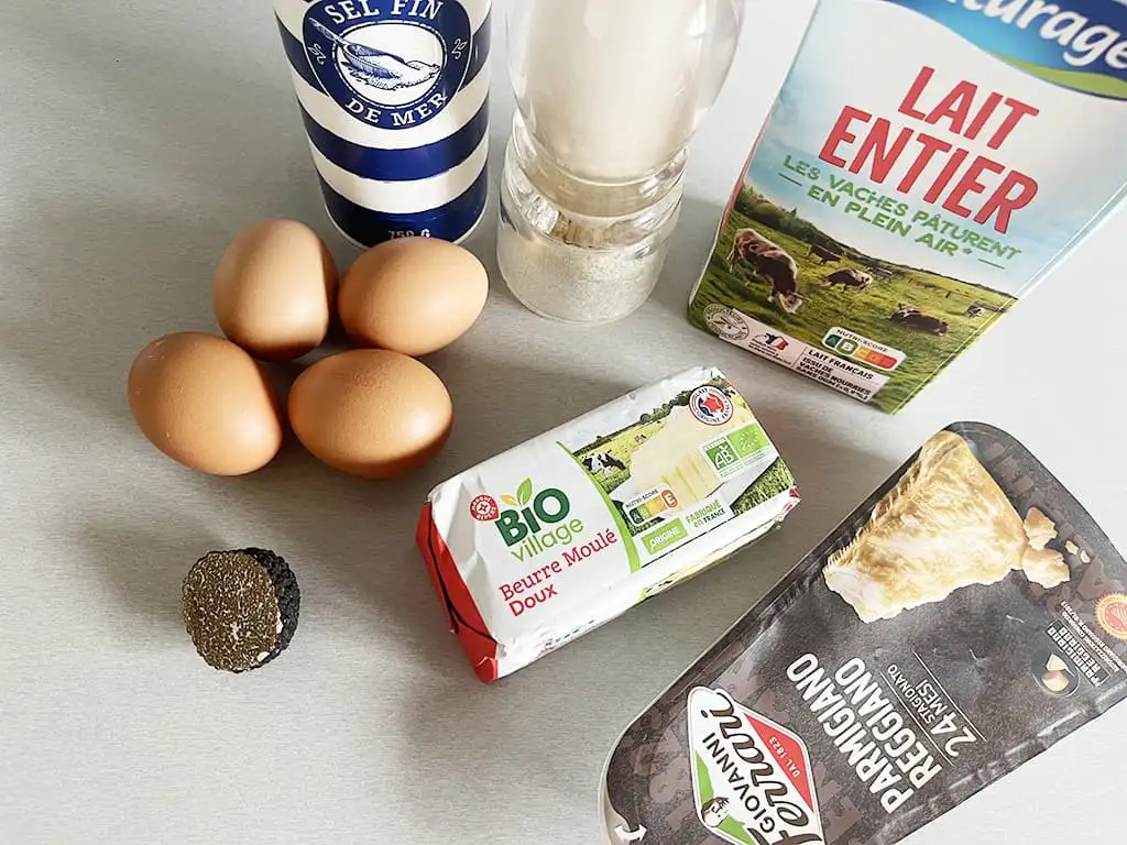 Omelette aux truffes ingrédients