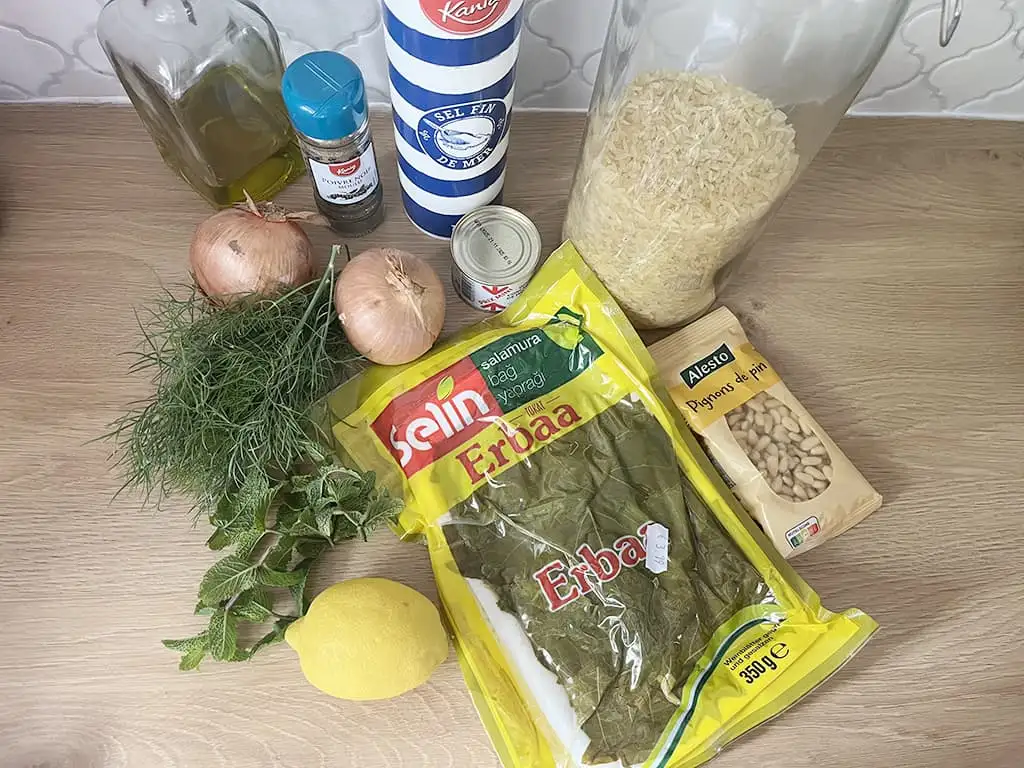 Sarma (Feuilles de vigne farcies turques) ingrédients
