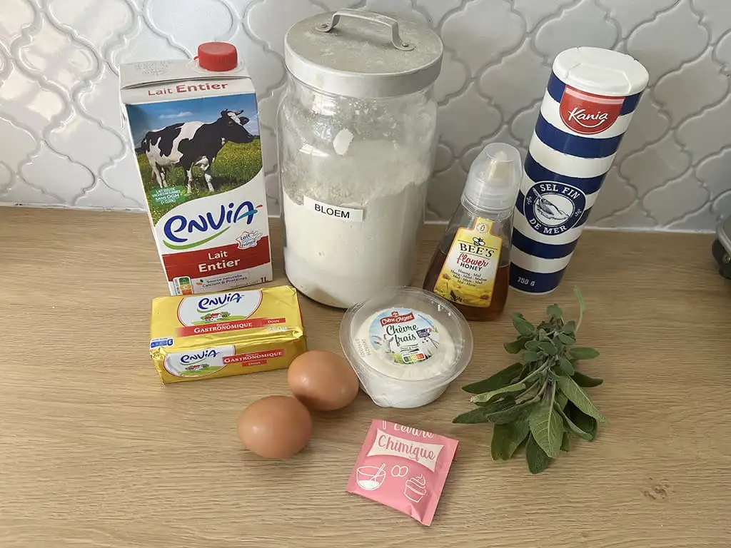Madeleines salées au chèvre ingrédients