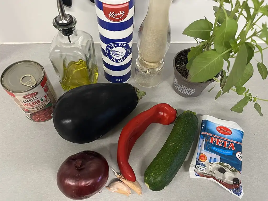 Aubergine farcie à la ratatouille ingrédients