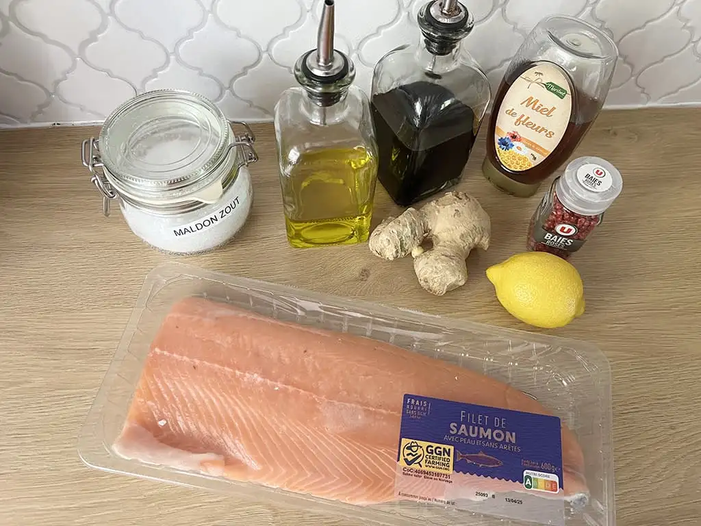 Saumon entier au barbecue ingrédients