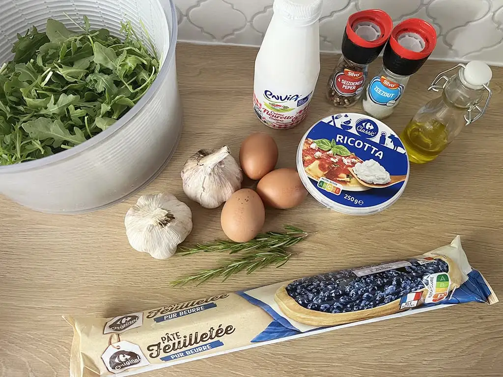 Tarte à l'ail et ricotta ingrédients