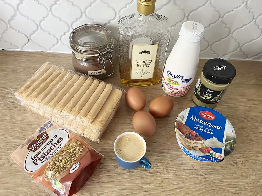 Tiramisu à la pistache ingrédients
