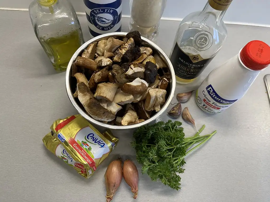 Sauce aux cèpes ingrédients