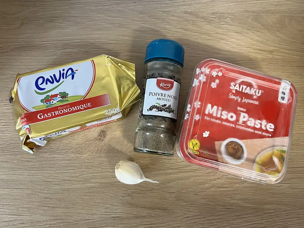 Beurre battu au miso ingrédients