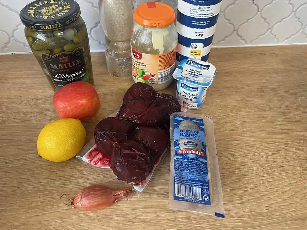 Salade de hareng à la betterave ingrédients