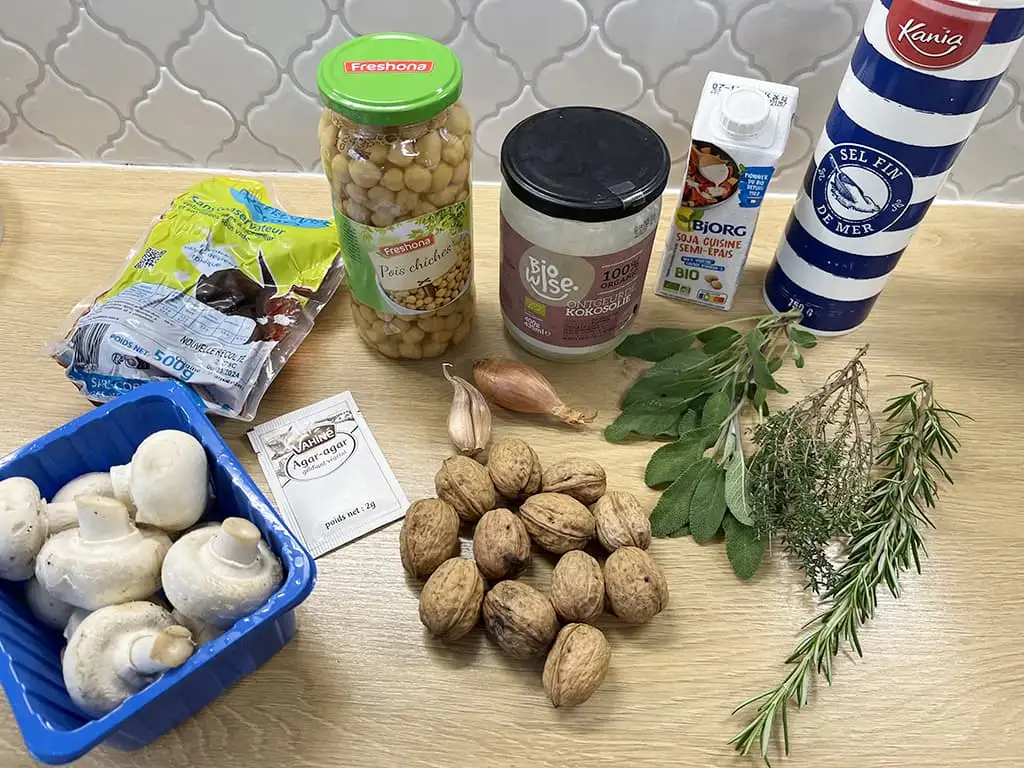 Faux gras (vegan) ingrédients