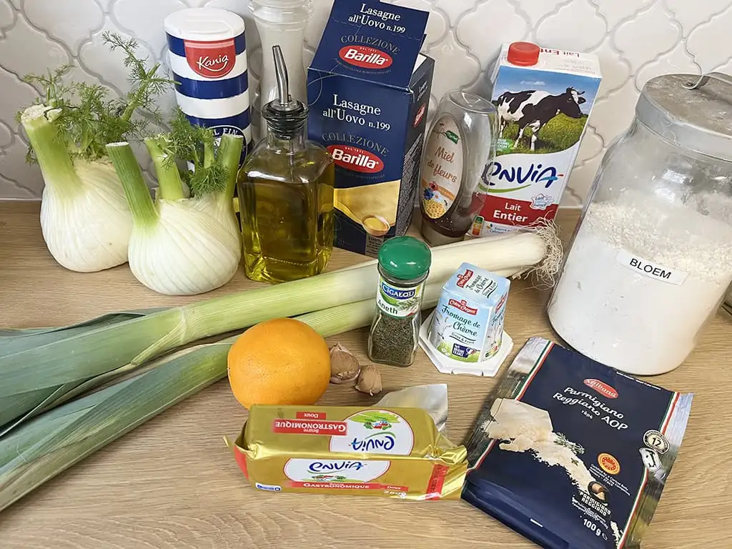 Lasagnes au fenouil et au poireau ingrédients