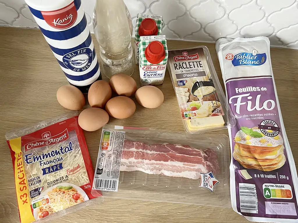 Quiche aux carottes et chèvre ingrédients
