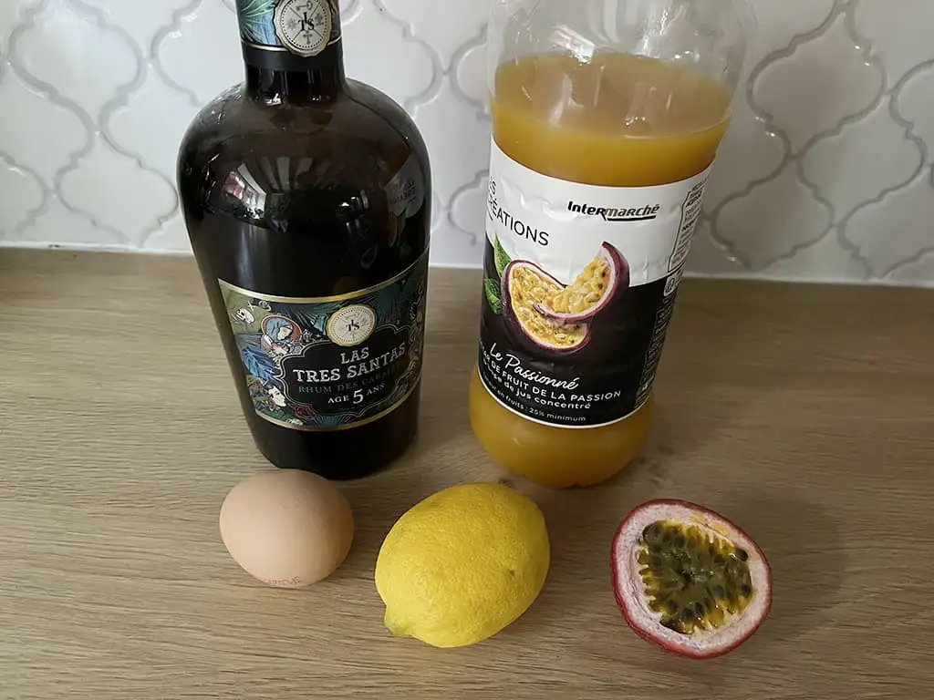Cocktail Passion Fruit Pisco Sour ingrédients