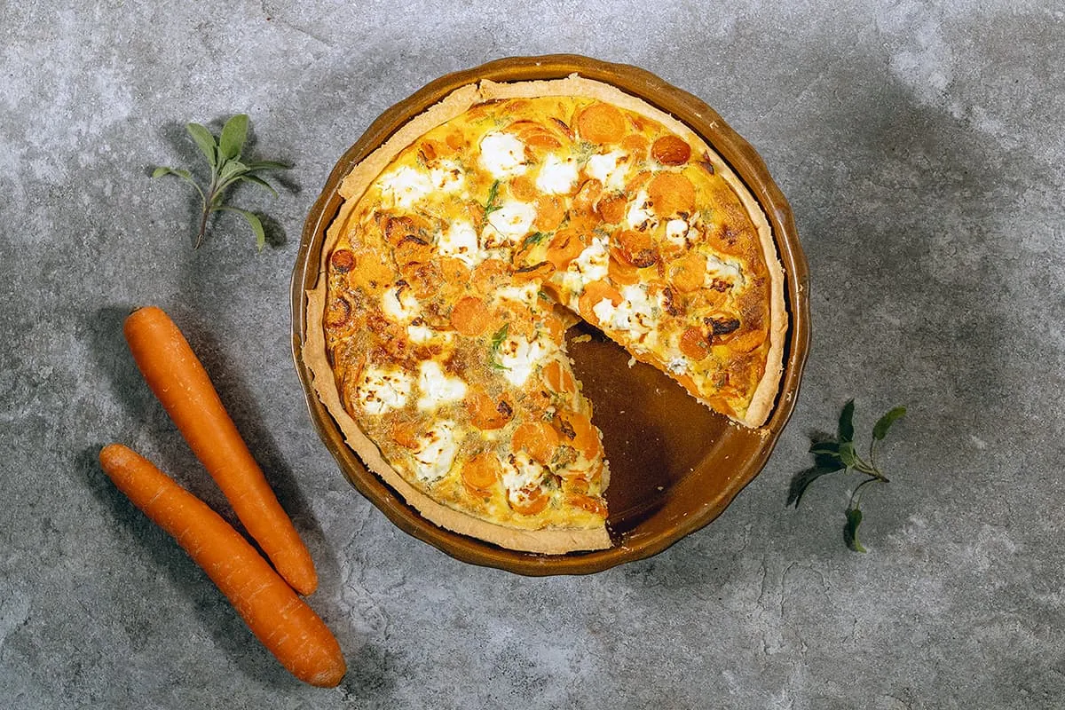 Quiche aux carottes et chèvre - une savoureuse tarte salée