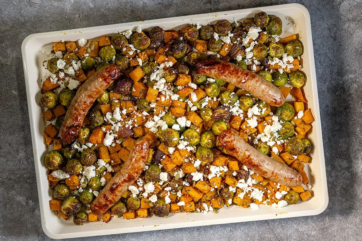 Choux de Bruxelles et potiron au four
