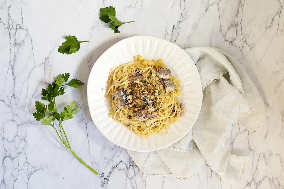 Pasta con le sarde - Pâtes aux sardines et au fenouil