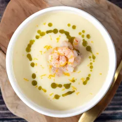 Recette: Velouté de chou-fleur aux crevettes