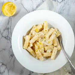 Recette: Pâtes végétariennes au fromage de chèvre et citron