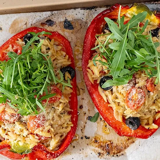 Recette: Poivrons farcis à l’orzo