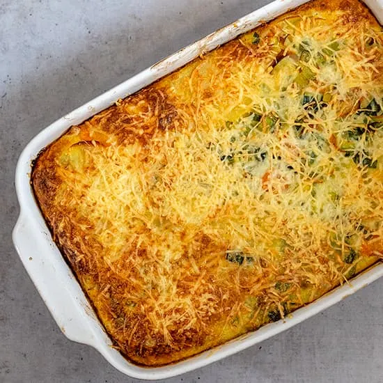 Recette: Gratin de carottes et poireaux