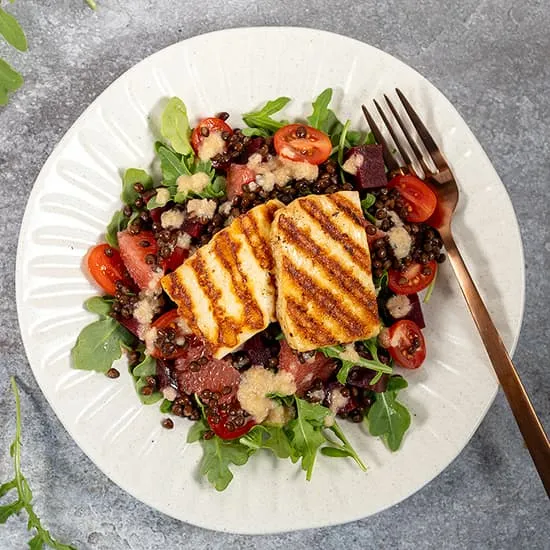 Recette: Salade de lentilles au halloumi