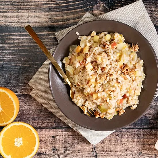 Recette: Risotto d’endive, pomme et noix