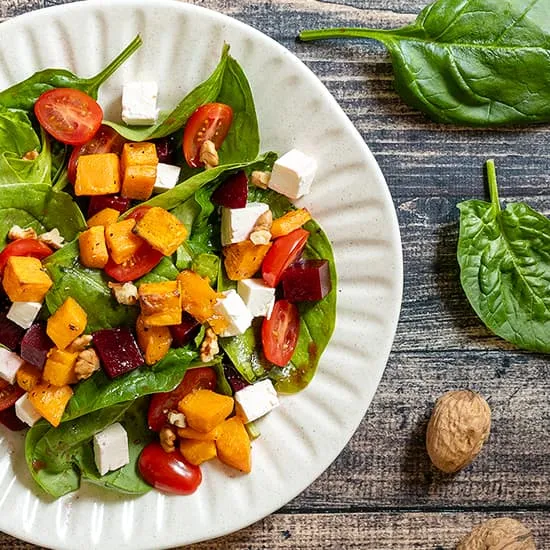 Recette: Salade d’épinards et patate douce