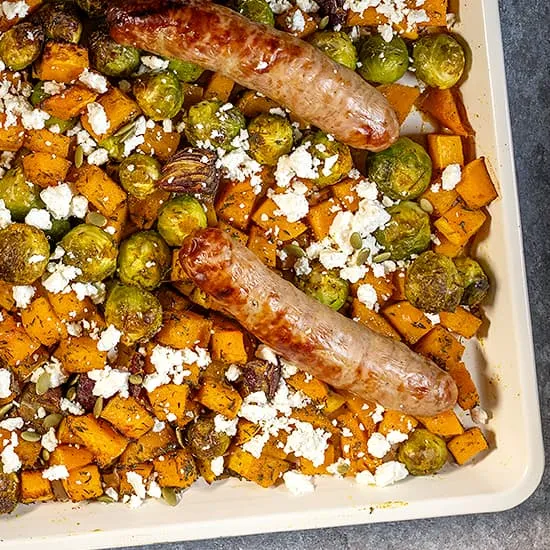 Recette: Choux de Bruxelles et potiron au four