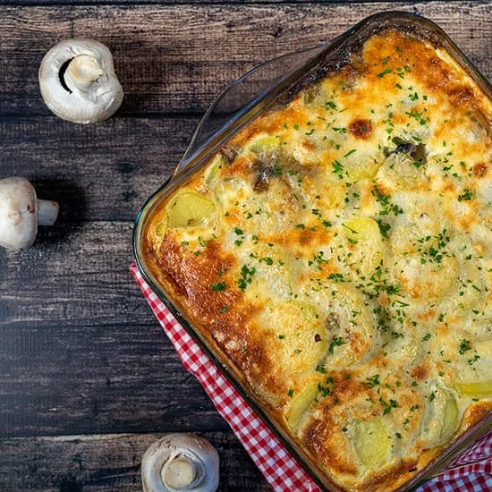 Recette: Gratin de champignons et pommes de terre