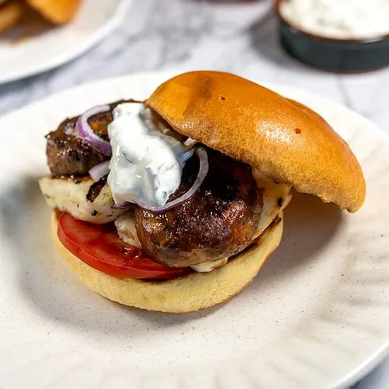 Recette: Burger de halloumi aux champignons