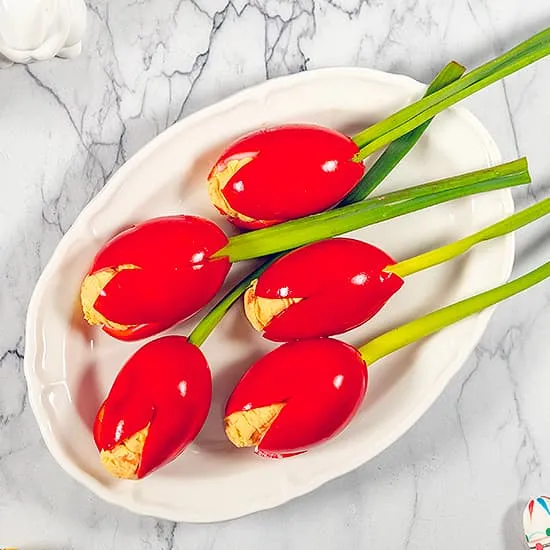 Recette: Bouquet d'œufs mimosa en tulipes