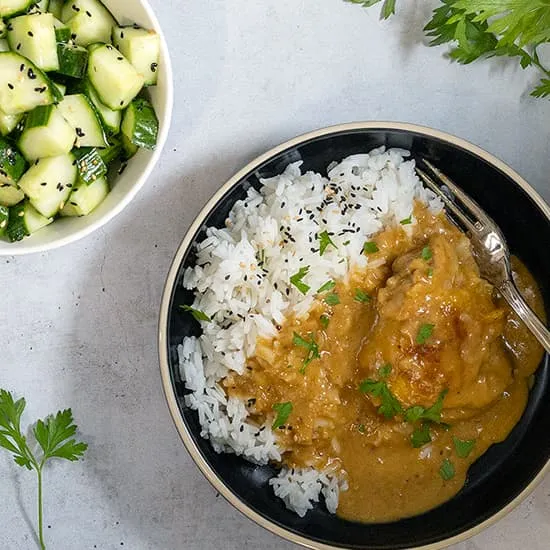 Recette: Poulet au chutney de mangue avec riz