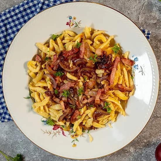 Recette: Spätzle au lardons et à l'oignon