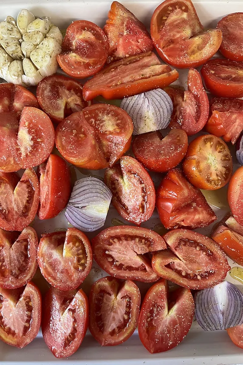 Tomates rôties préparation