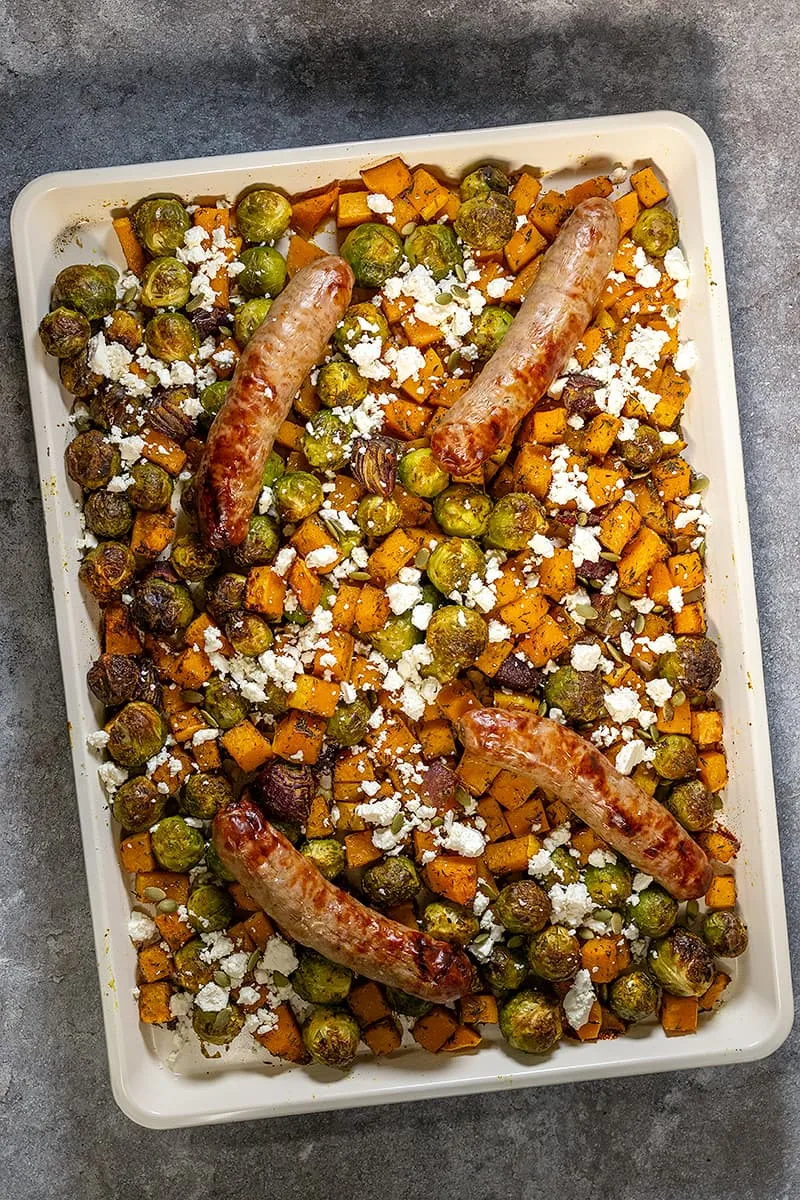 Choux de Bruxelles et potiron au four