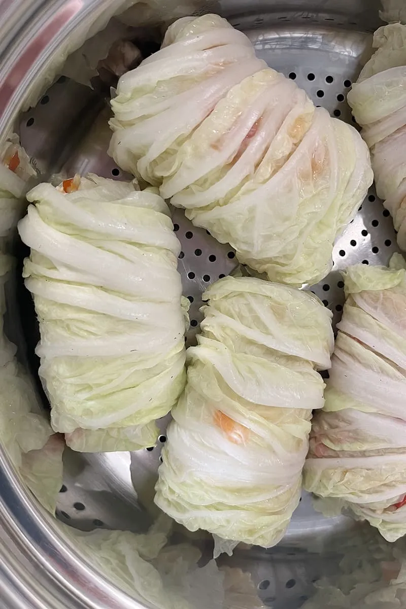 Préparation des rouleaux de chou chinois - étape 3